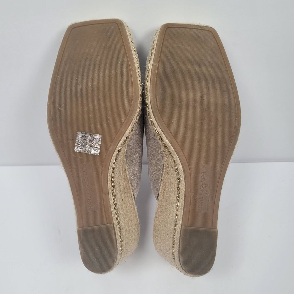Karl Lagerfeld Paris Corissa Women's Beige Wedge Slip On Sandal US Size 11M - Picture 8 of 9